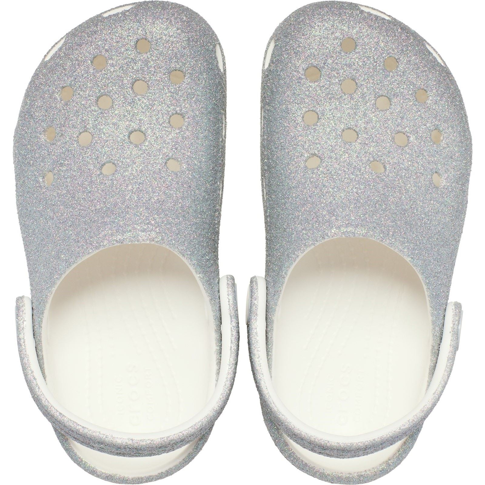 Crocs Classic Glitter Clog Mocassins Blancs En Thermoplastique