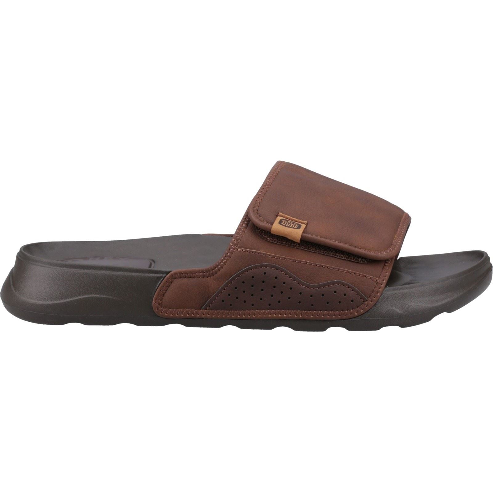 HEYDUDE Shore Slide Classic Slides Pour Hommes En Polyester Downtown Brown/Delicioso Brown