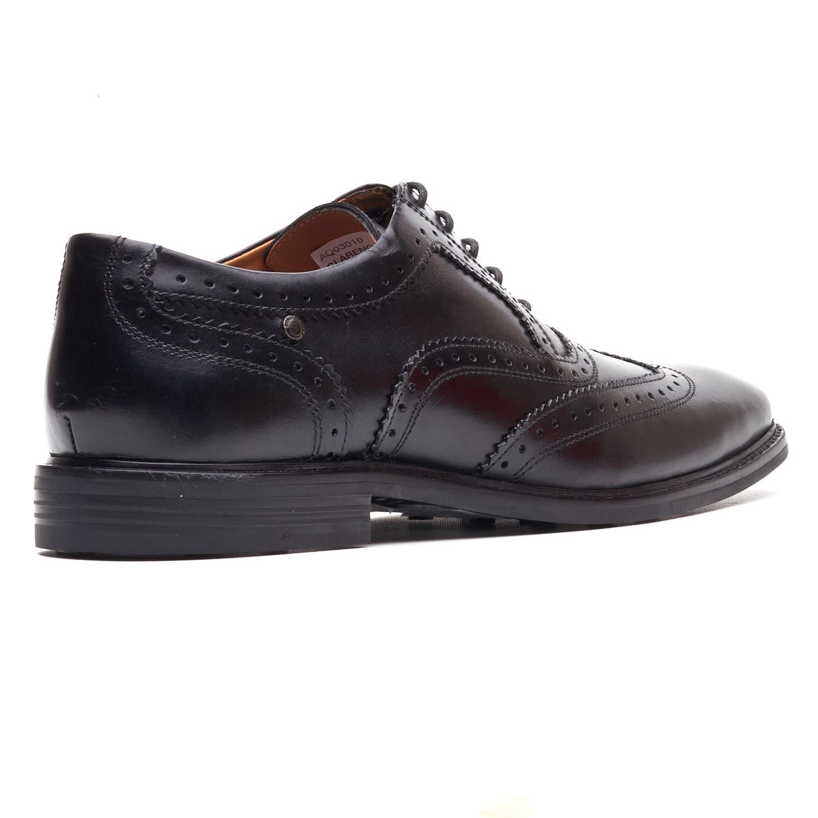 Base London Clarence Brogue Chaussures Derby En Cuir Noir Pour Hommes