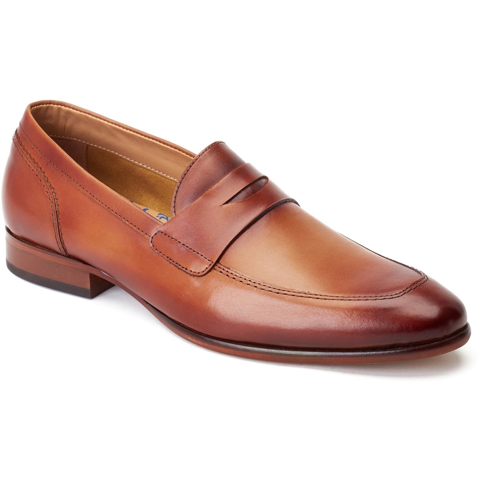 Base London Bruno Chaussures À Enfiler Pour Hommes En Cuir Brûlé.