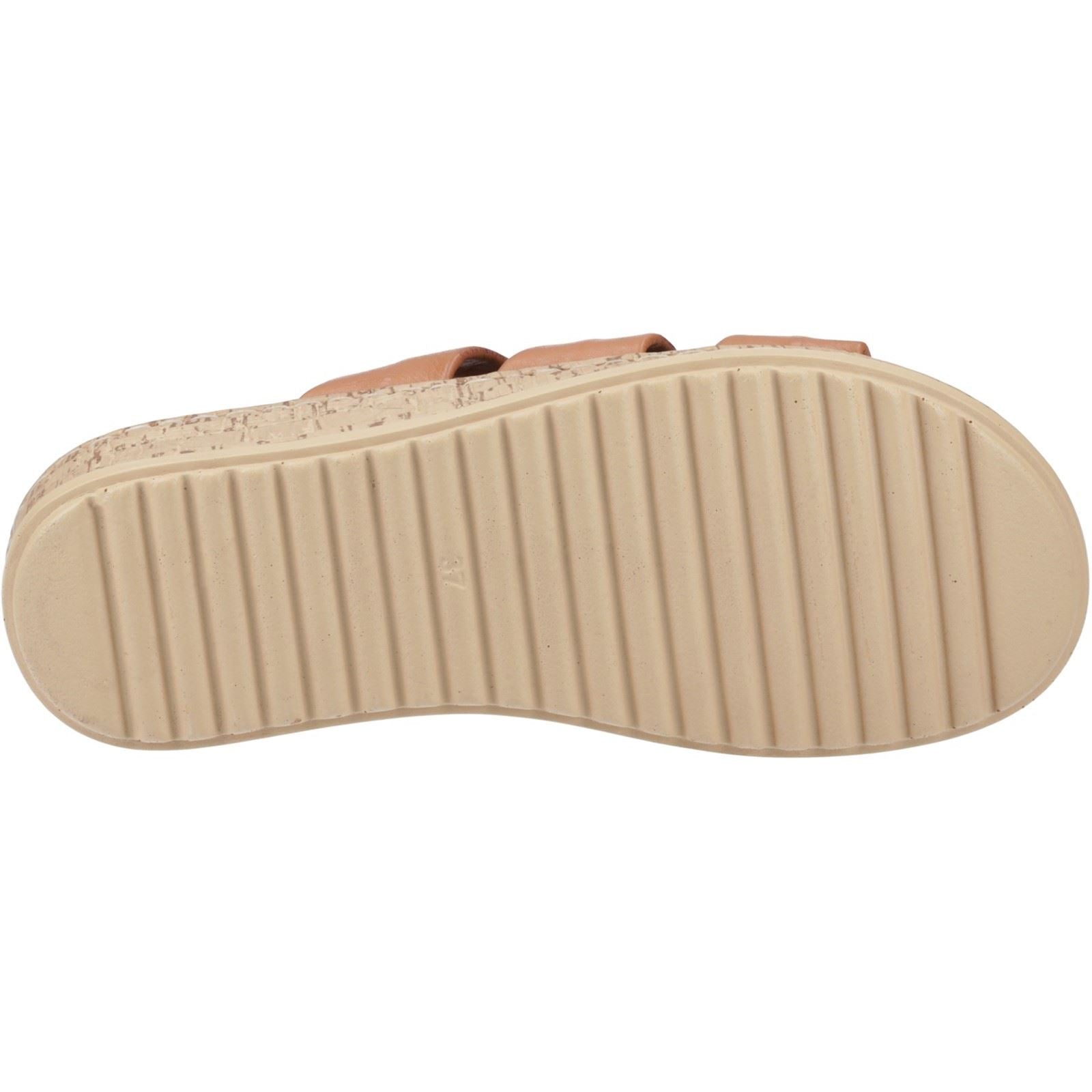 Hush Puppies Eden Wide Fit Sandales En Cuir Pour Femme Couleur Tan