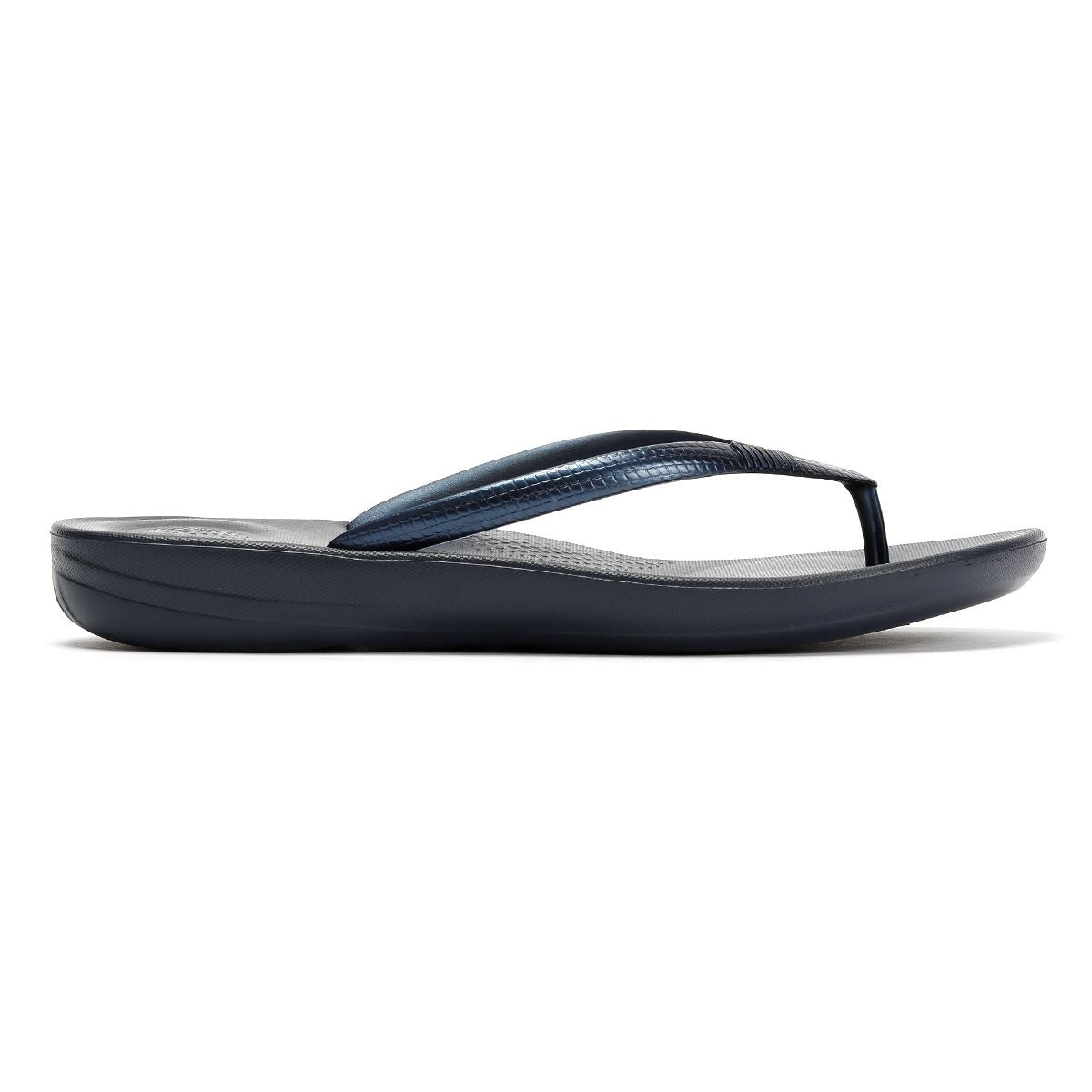 FitFlop Iqushion Ergonomic Tongs En Caoutchouc Bleues Pour Femmes