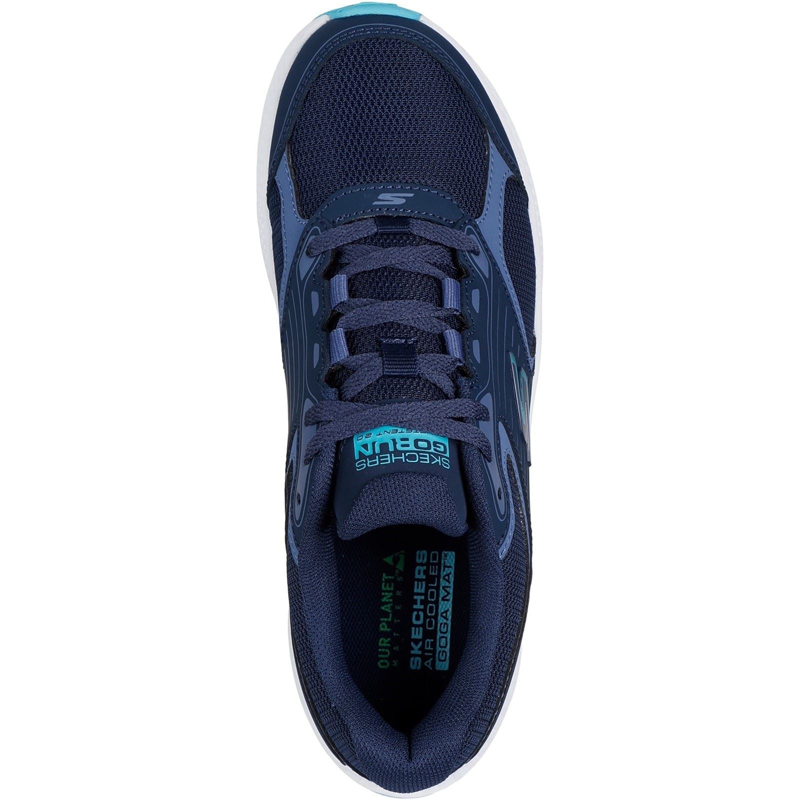 Skechers Performance GO RUN Consistent 2.0 Advantage Baskets En Cuir Pour Femme Bleu Marine/Bleu.