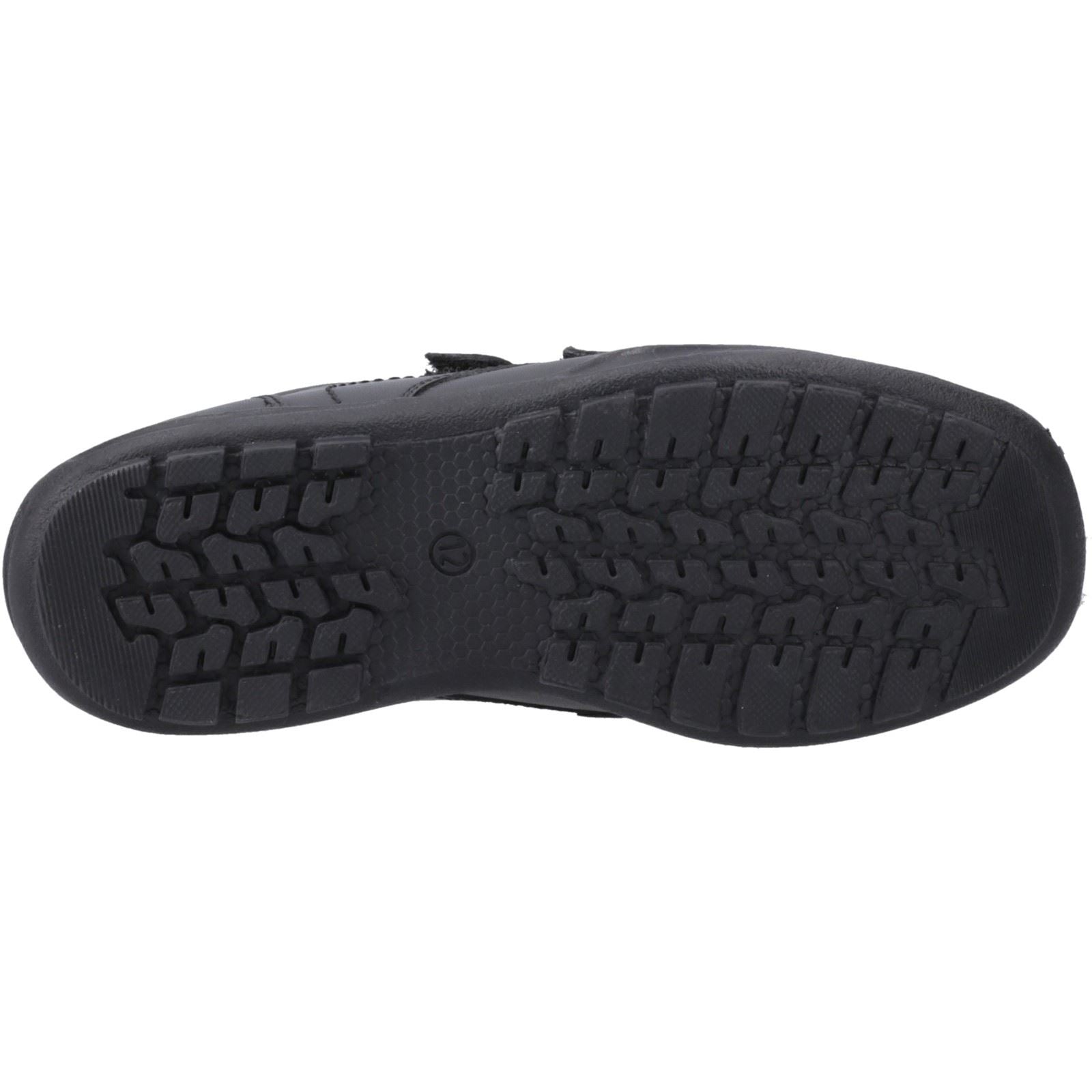 Hush Puppies Maddox Chaussures Noires Pour Garçons En Cuir.