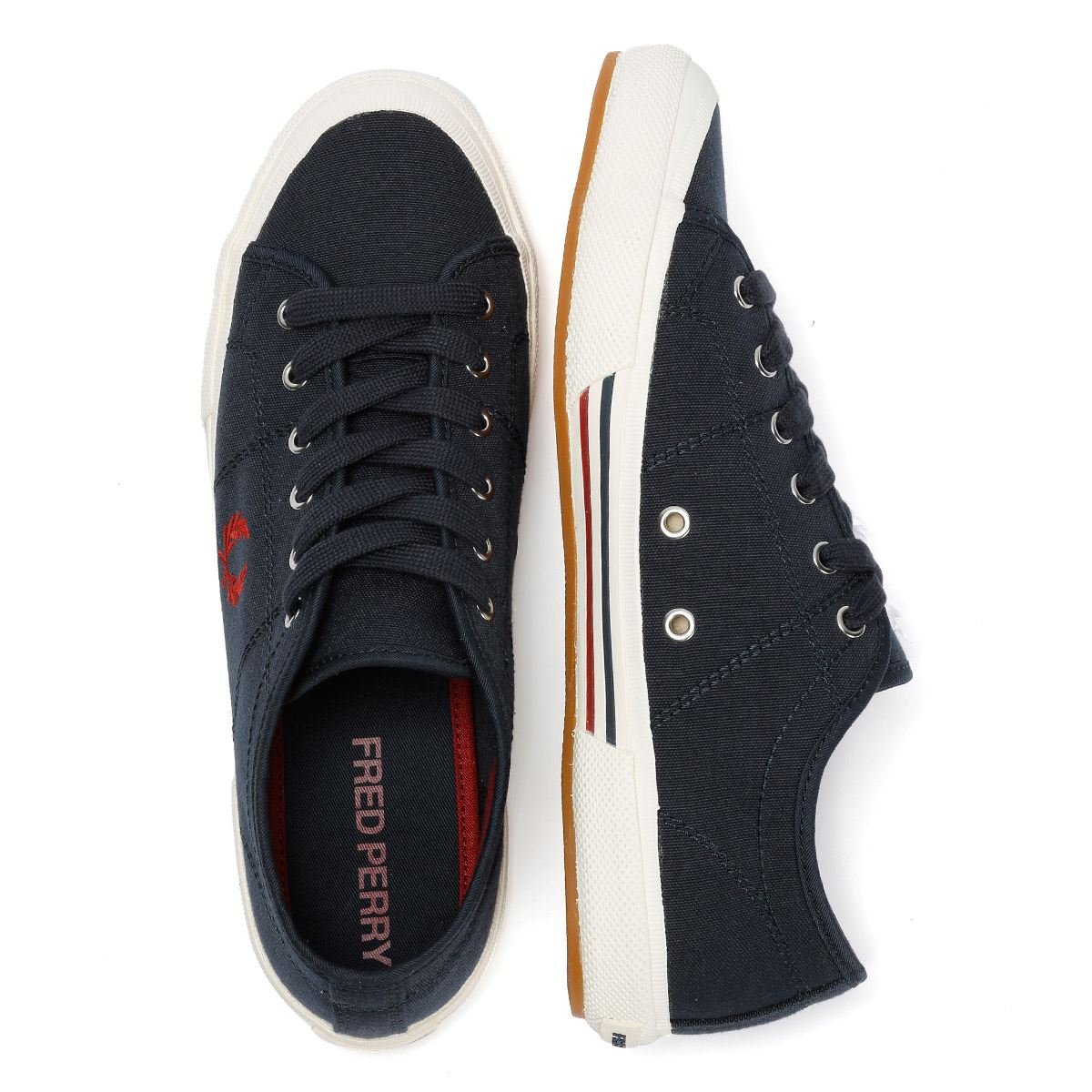 Fred Perry B708 Vintage Tennis Baskets Bleues En Toile Pour Hommes