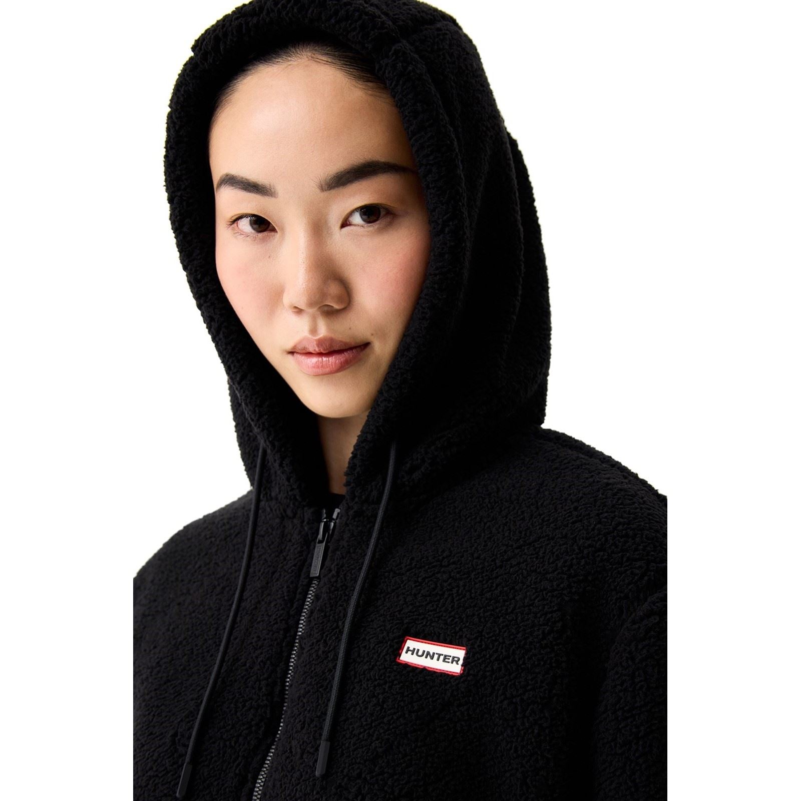 Hunter Bonelle Borg Jacket Vestes En Polaire Noire Pour Femmes