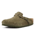 Birkenstock Sabots En Cuir Suédé Vert Thym Boston