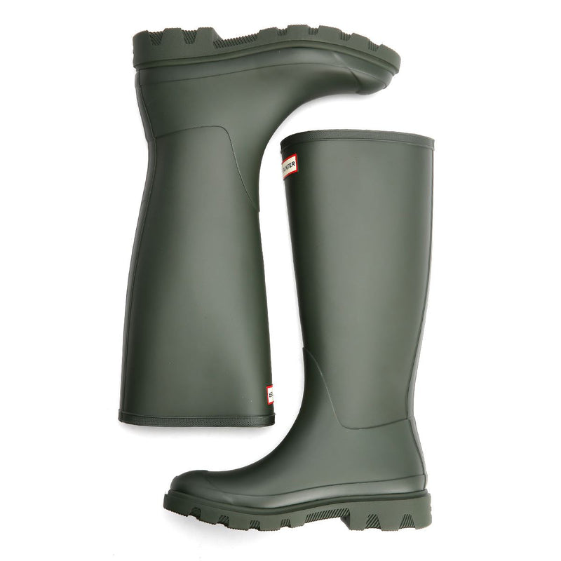 Hunter Downpour Tall Bottes En Caoutchouc Vertes Pour Femmes