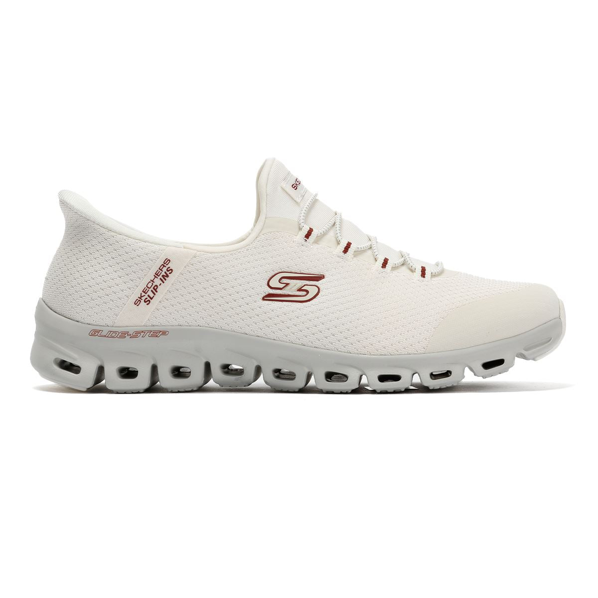 Skechers Slip-Ins Glide Step Vibey Baskets Blanches En Mesh Pour Femmes