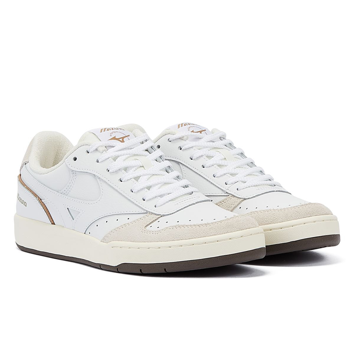 Mizuno City Wind Premium Baskets En Cuir Blanc