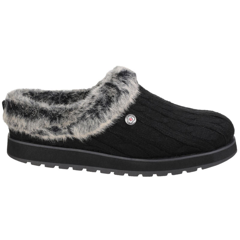 Skechers Keepsakes Ice Angel Chaussons Noirs Pour Femmes En Synthétique