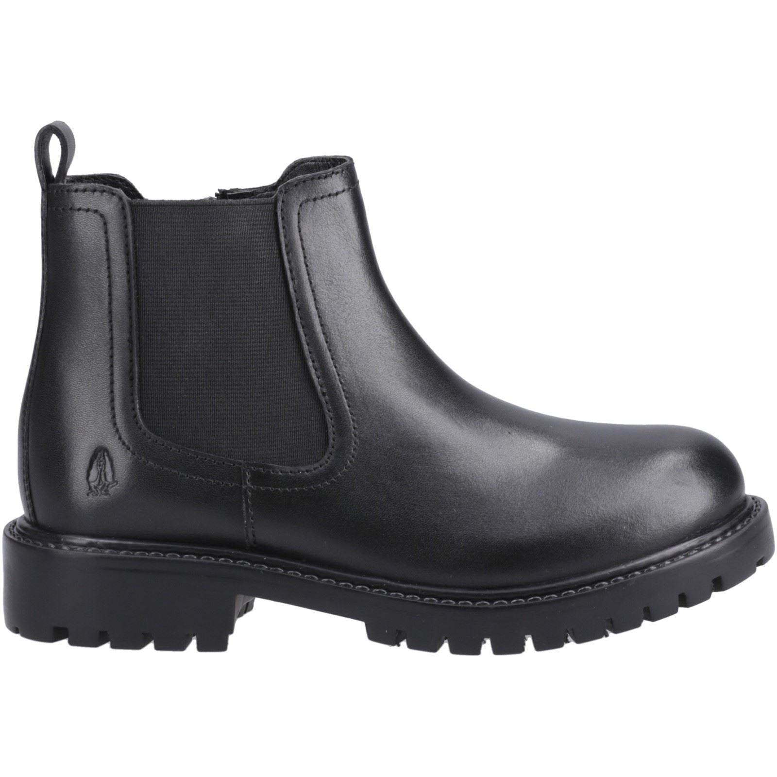 Hush Puppies Ariella Chelsea Chaussures Noires Pour Filles En Cuir