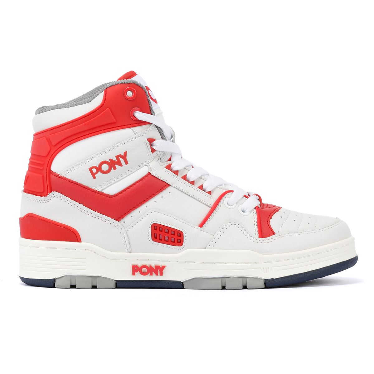 Pony M_100 Des Baskets Blanches/Rouges En Cuir