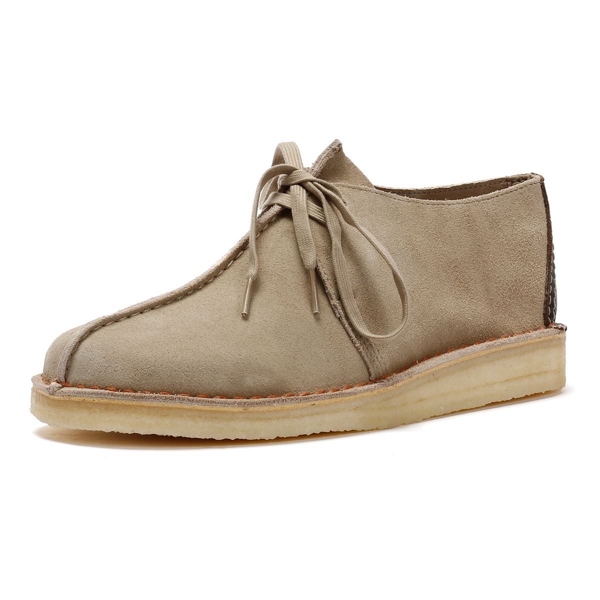 Clarks Originals Desert Trek Chaussures À Lacets Beiges Pour Hommes Suede