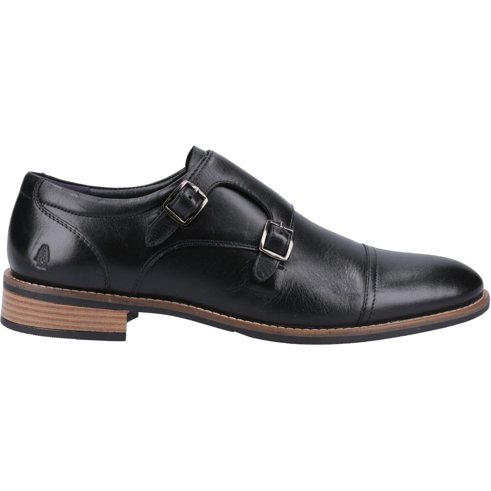 Hush Puppies David Chaussures Double Boucle Noires Pour Homme En Cuir