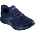 Skechers Summits Classy Night Chaussures De Sport Pour Femmes En Textile Bleu Marine Foncé