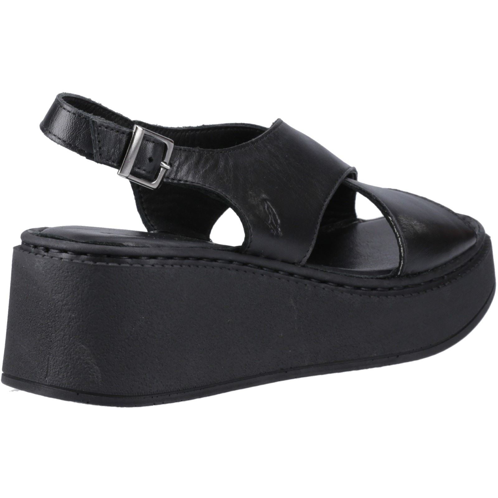 Hush Puppies Bex Wedge Escarpins Compensés Noirs En Nubuck Pour Femmes
