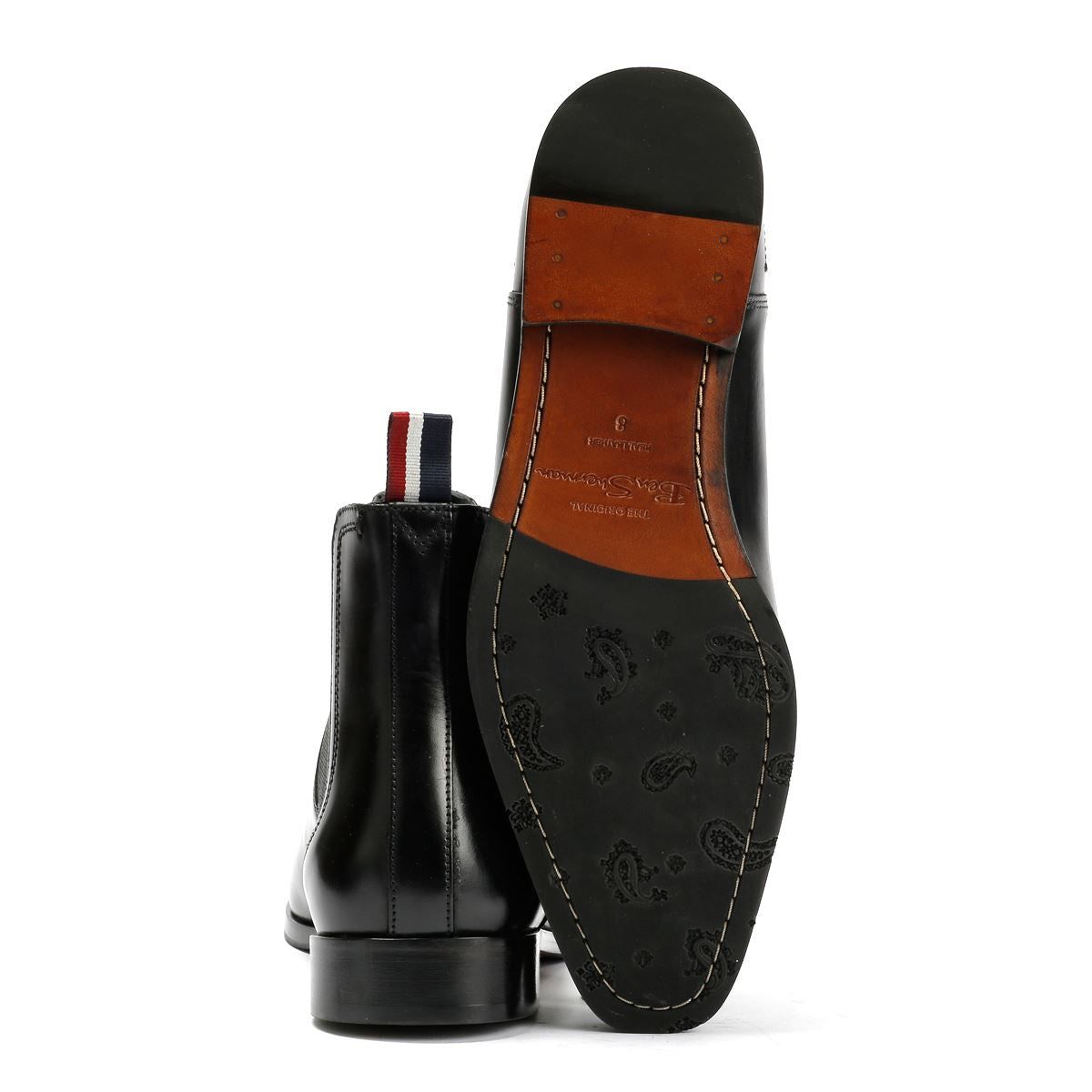 Ben Sherman Kendrick Bottes Noires En Cuir Pour Hommes