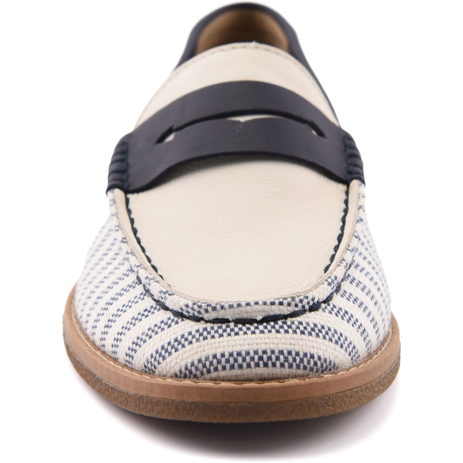 Sperry Port Driving Mocassins Femme Blanc/Marin En Textile