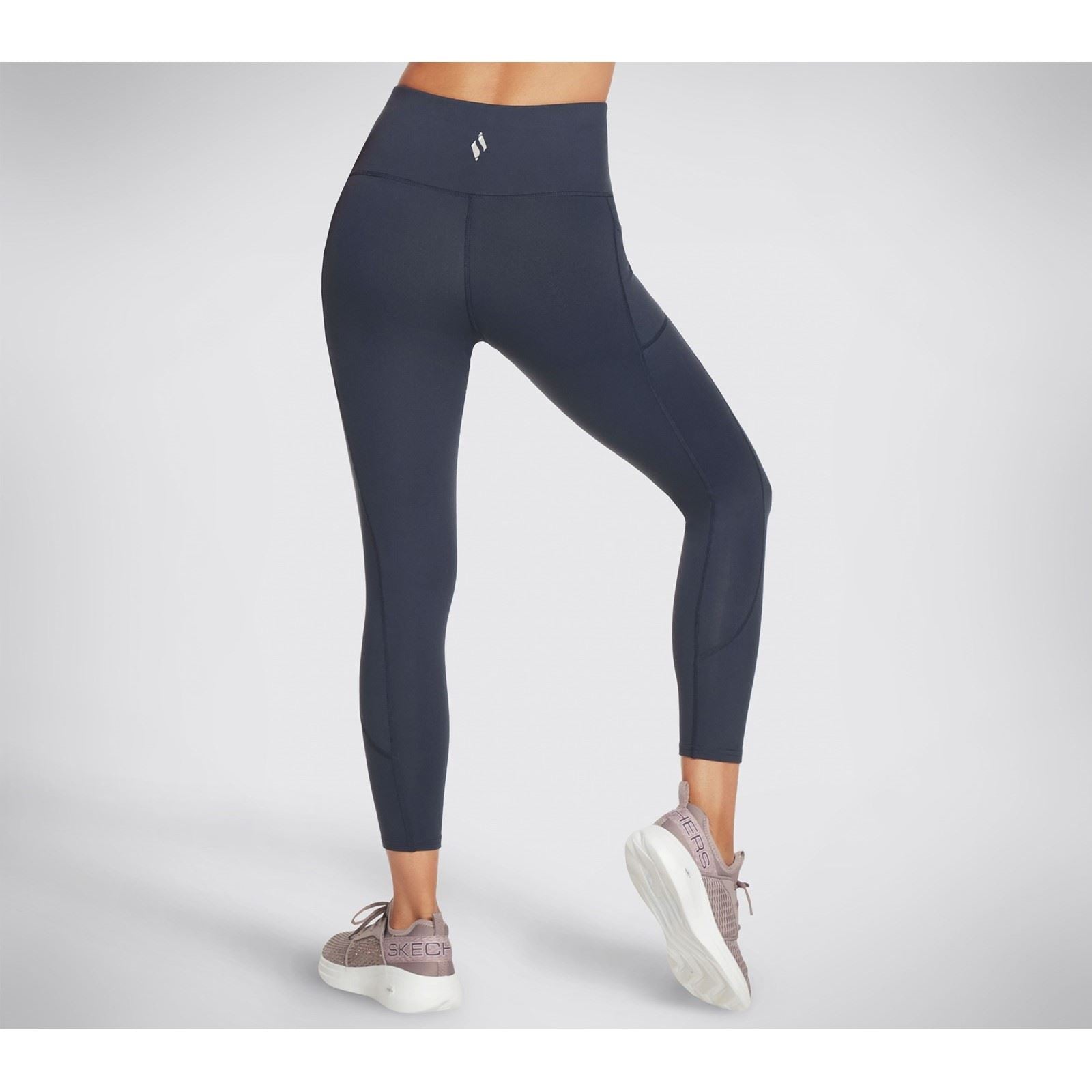 Skechers Performance GOWALK Wear High-Waisted 7/8 Leggings De Sport Bleus En Nylon Pour Femmes