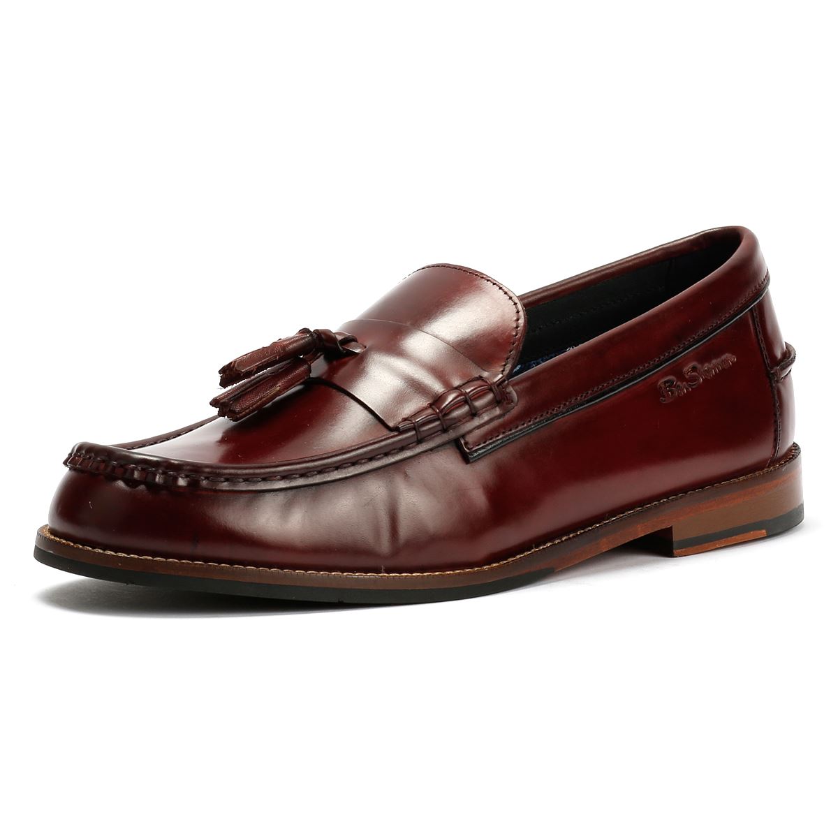 Ben Sherman Sid Mocassins Rouges En Cuir Pour Hommes