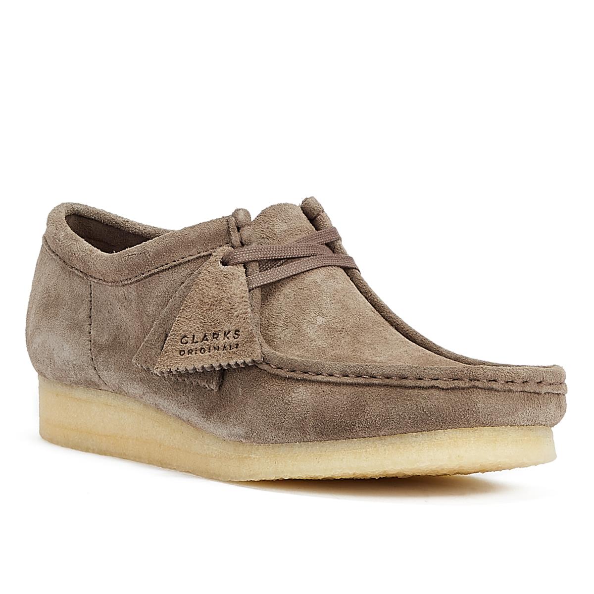 Clarks Chaussures À Lacets Grises En Daim Wallabee Originals Pour Hommes