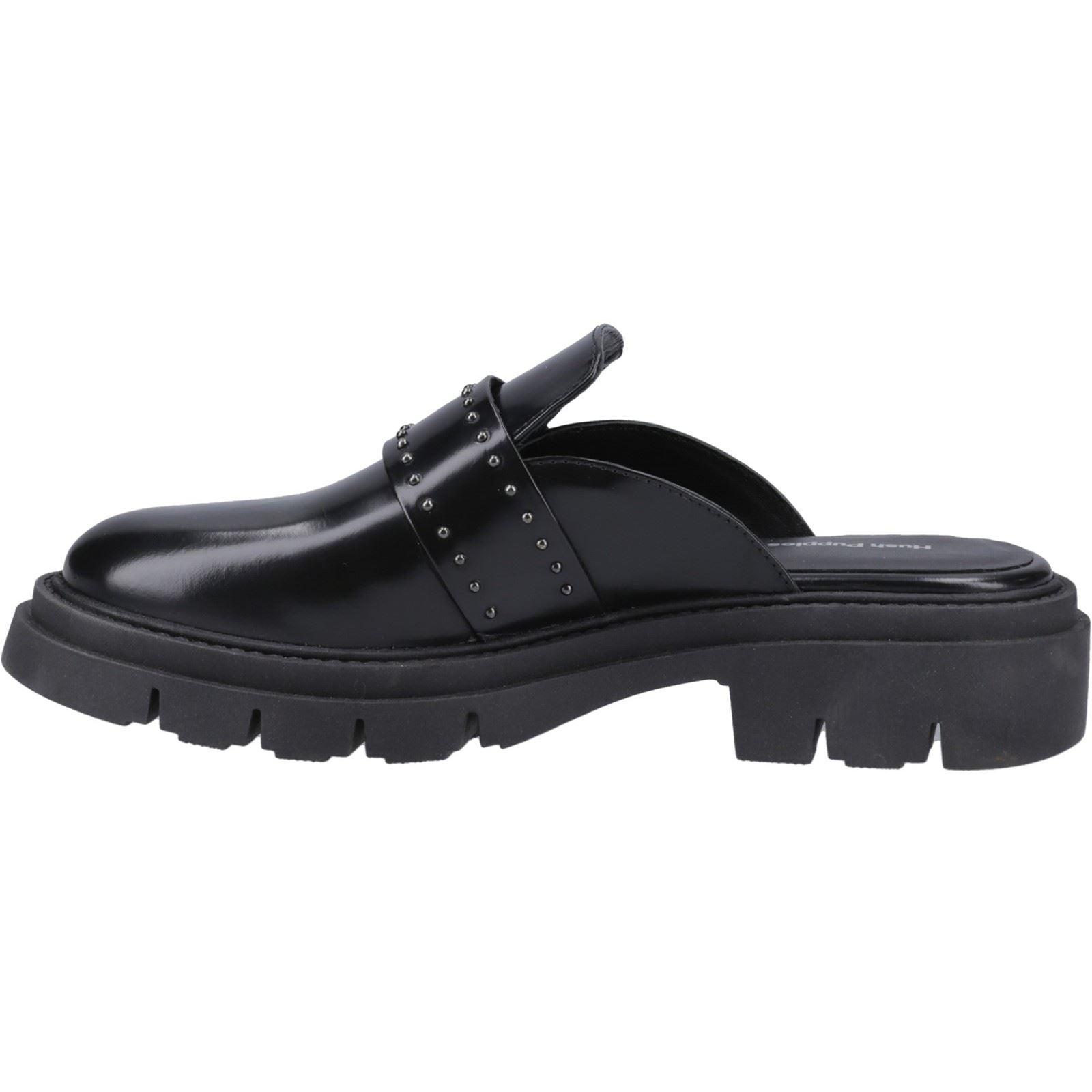 Hush Puppies Nicole Studded Mules Noires En Cuir Pour Femmes