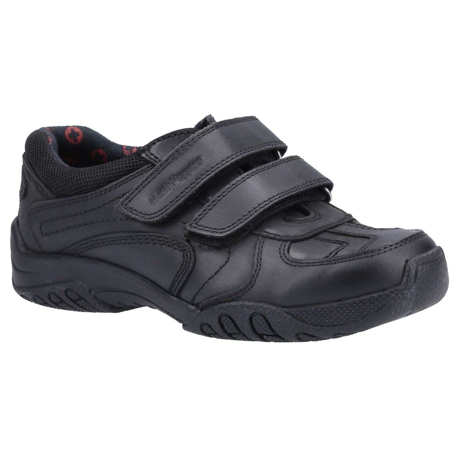 Hush Puppies Jezza 2 Senior Chaussures Noires Pour Garçons En Cuir