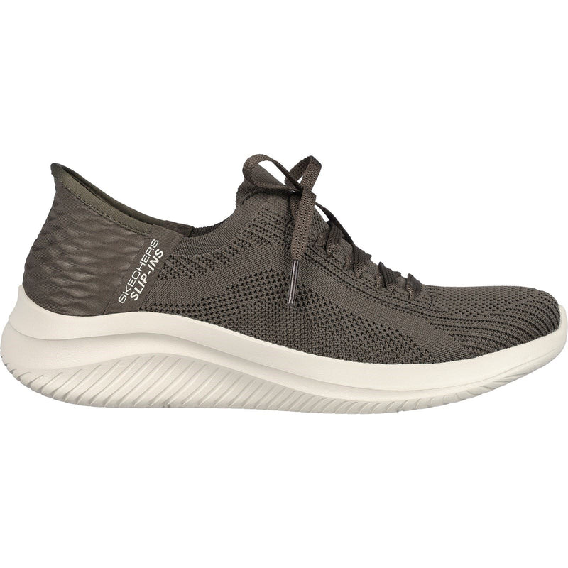 Skechers Ultra Flex 3.0 Brilliant Path Baskets En Toile Pour Femmes, Couleur Olive.
