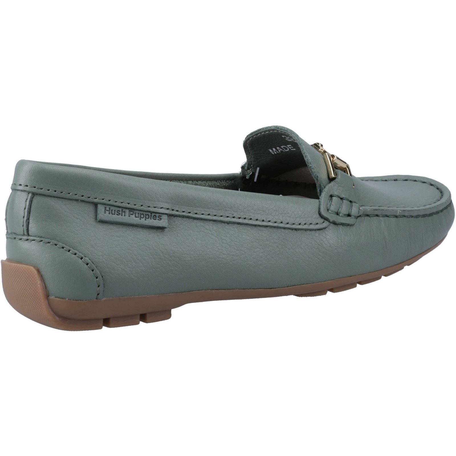 Hush Puppies Eleanor Femmes Mocassins En Cuir Sauge