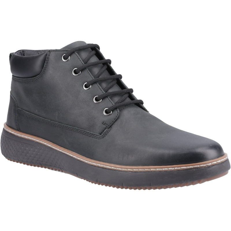 Hush Puppies Kian Bottes Noires Pour Hommes En Cuir À La Cheville