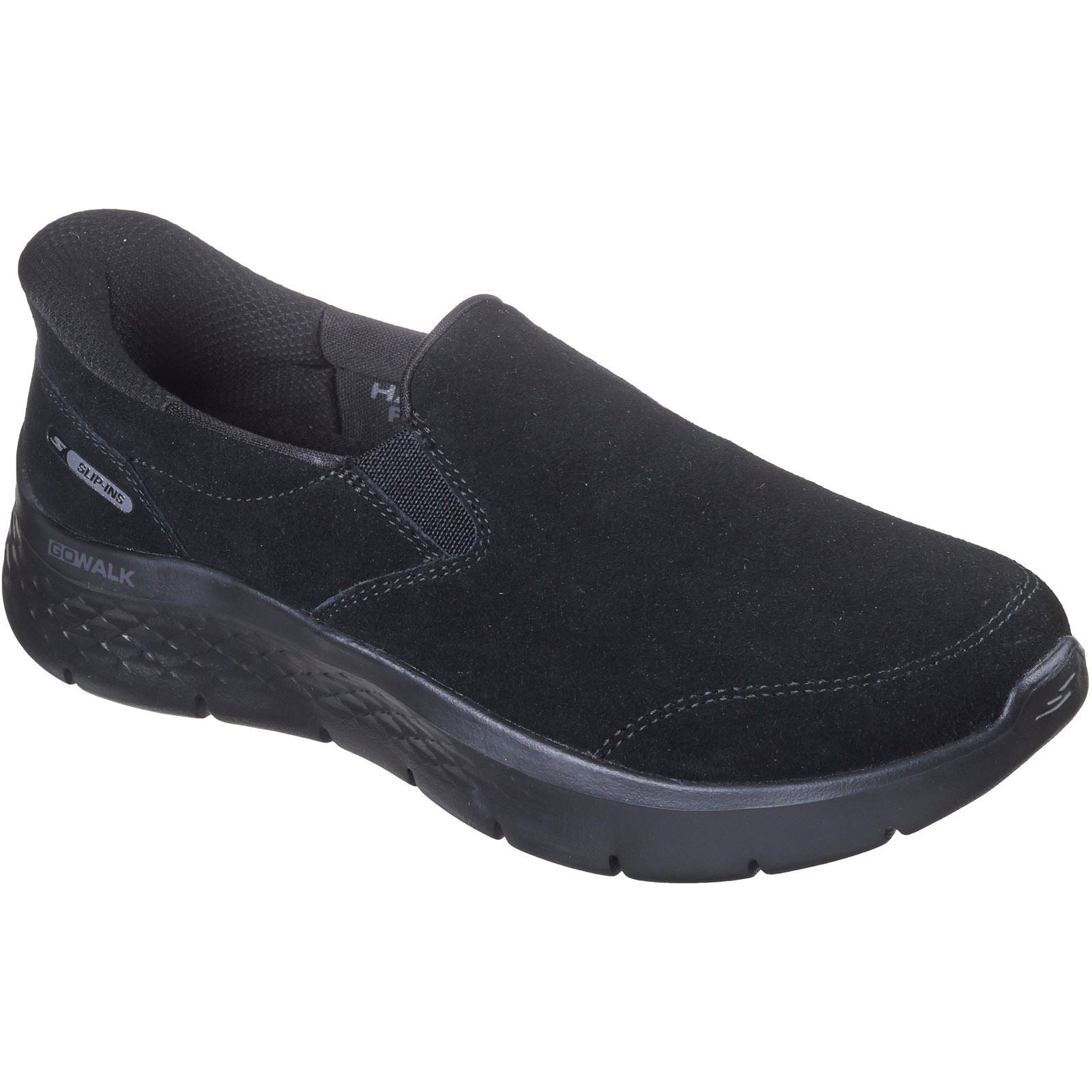 Skechers Go Walk Flex Baskets Noires En Daim Pour Femmes