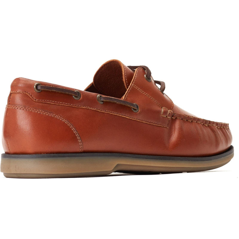 Base London Stern Chaussures Bateau En Cuir Pour Hommes, Couleur Tan Brûlé