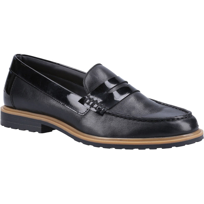 Hush Puppies Verity Slip On Mocassins Noirs En Cuir Pour Femmes