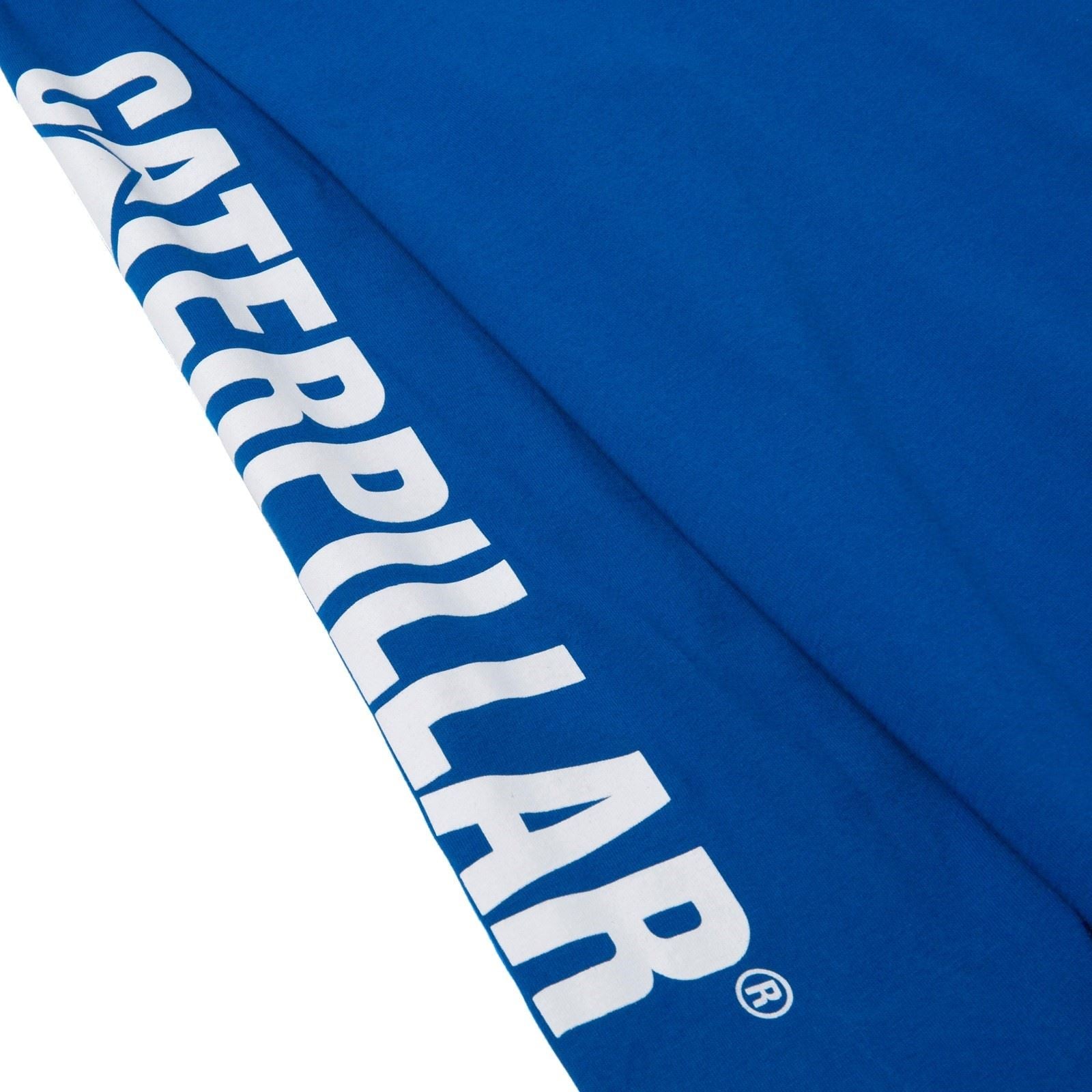 Caterpillar Trademark Banner Long Sleeve T-Shirt Pour Hommes En Coton Bleu