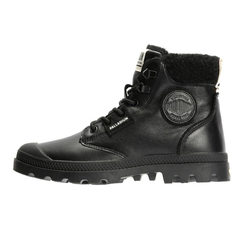 Palladium Pampa HI Snow Warm Bottes En Cuir Noires Pour Femmes