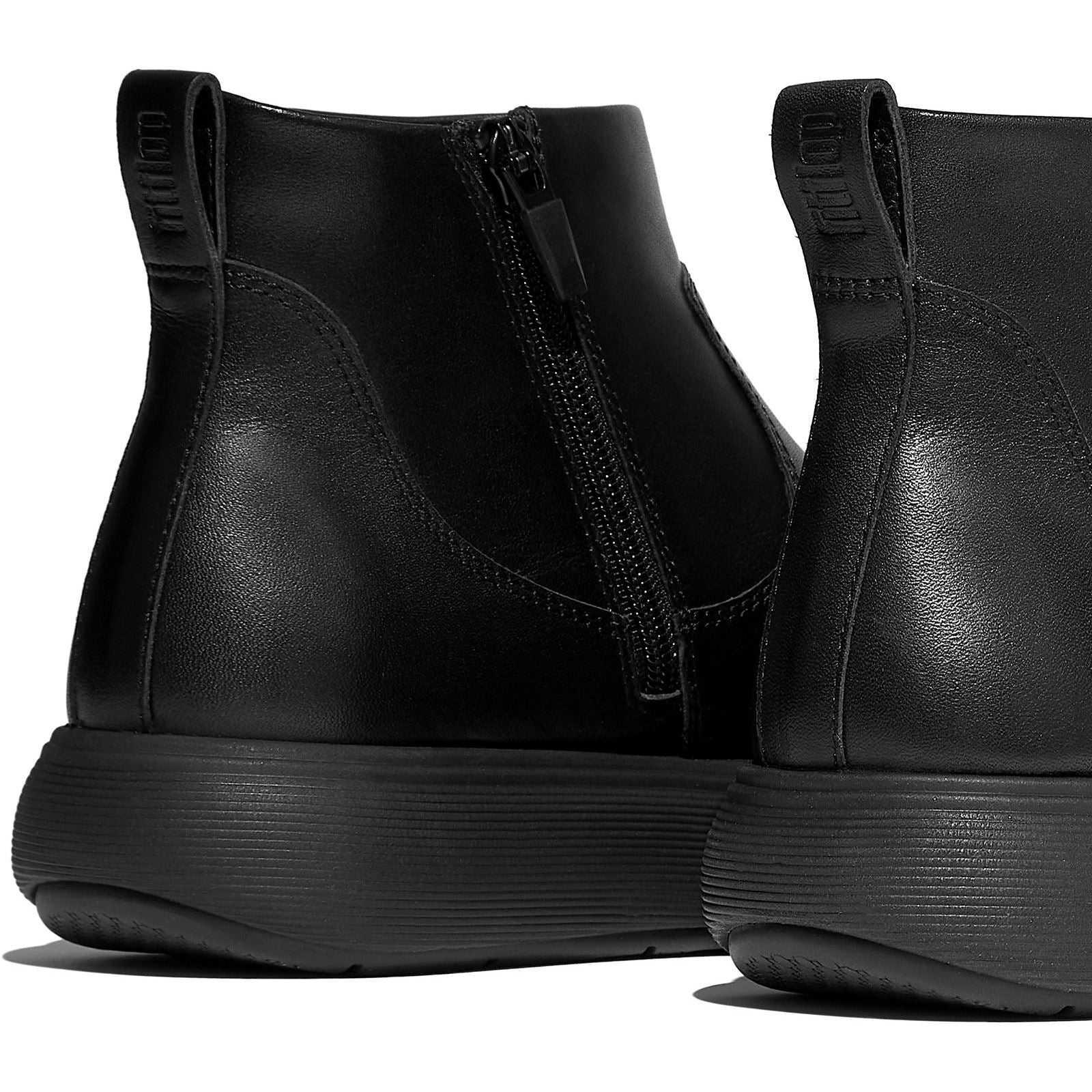 Fitflop Iq-Comff Bottes Noires Tout En Cuir Pour Femmes