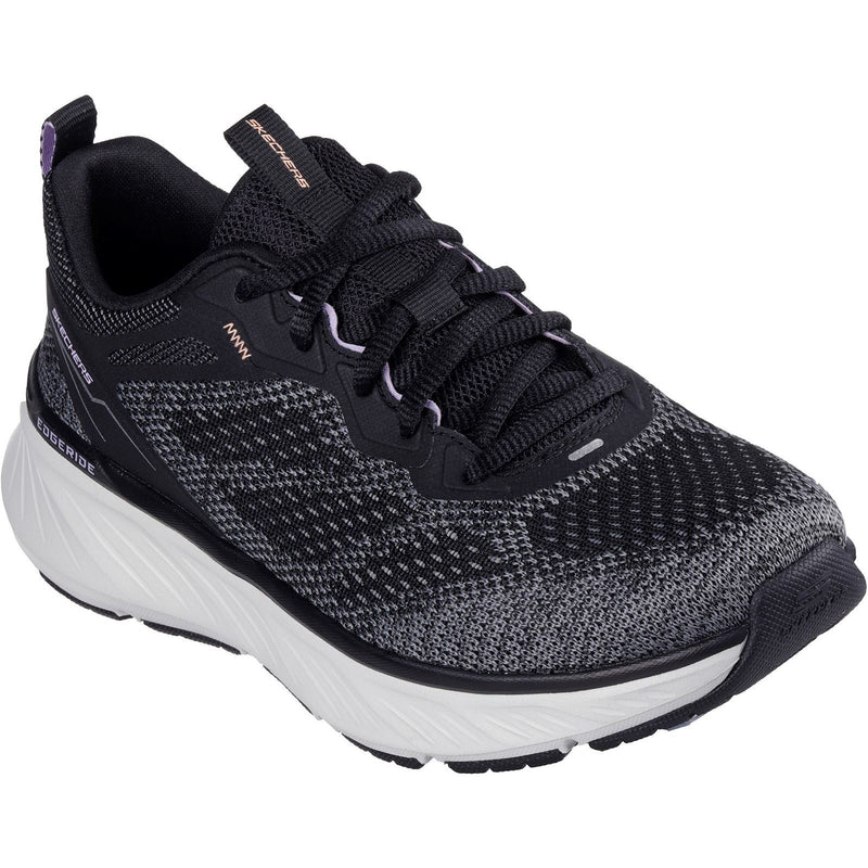 Skechers Edgeride Power Flow Sneakers Pour Femmes En Textile Noir/Lavande