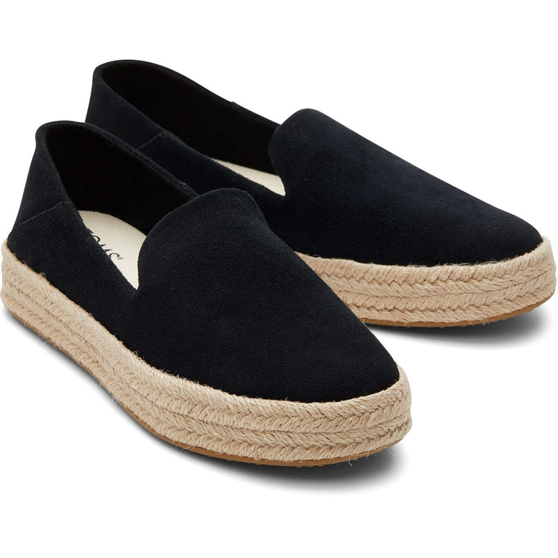 TOMS Carolina 100% Vache Espadrilles Noires Pour Femmes