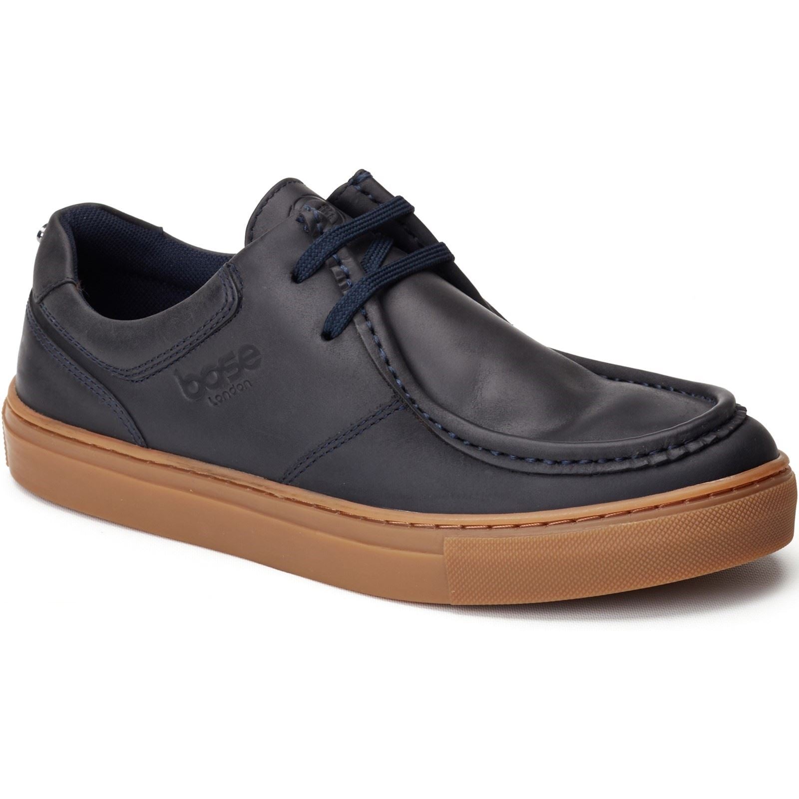 Base London Dalston Chaussures En Cuir Pour Hommes Mocassins Navy