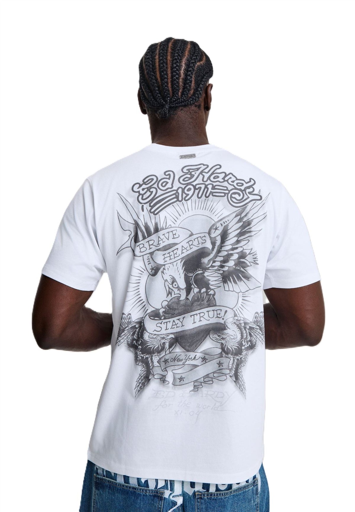Ed Hardy Stay True Graphic Regular T-Shirts Blancs Pour Hommes