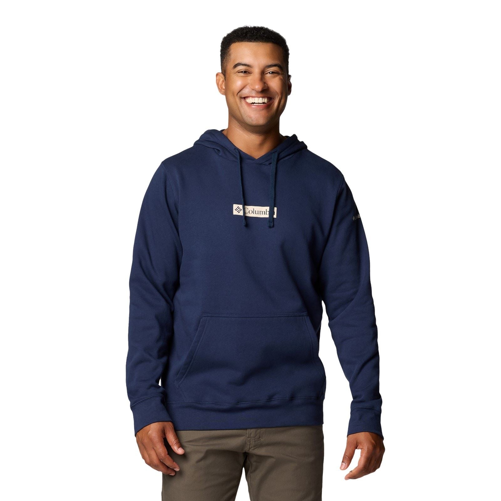 Columbia Columbia Trek Sweat À Capuche Bleu En Coton Pour Homme Trek