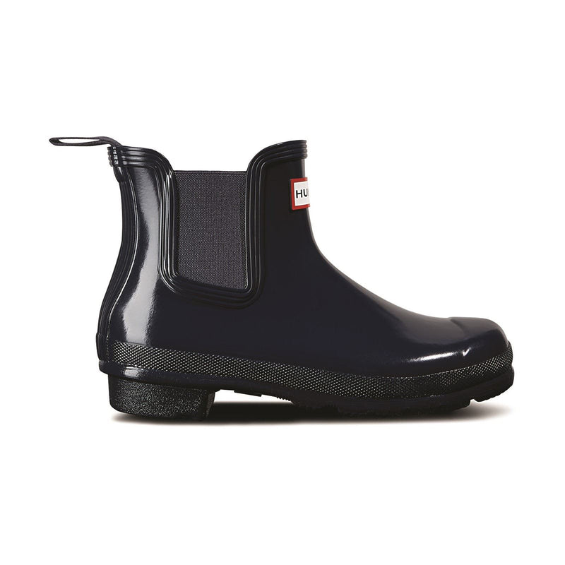 Hunter Original Chelsea Gloss Bottes En Caoutchouc Bleu Marine Pour Femme