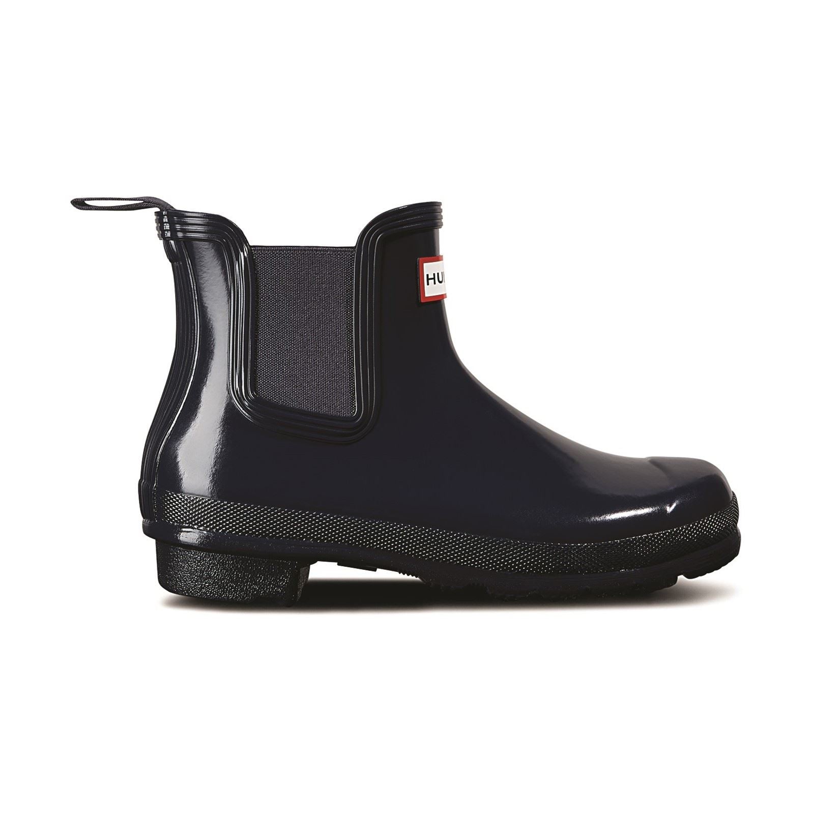 Hunter Original Chelsea Gloss Bottes En Caoutchouc Bleu Marine Pour Femme