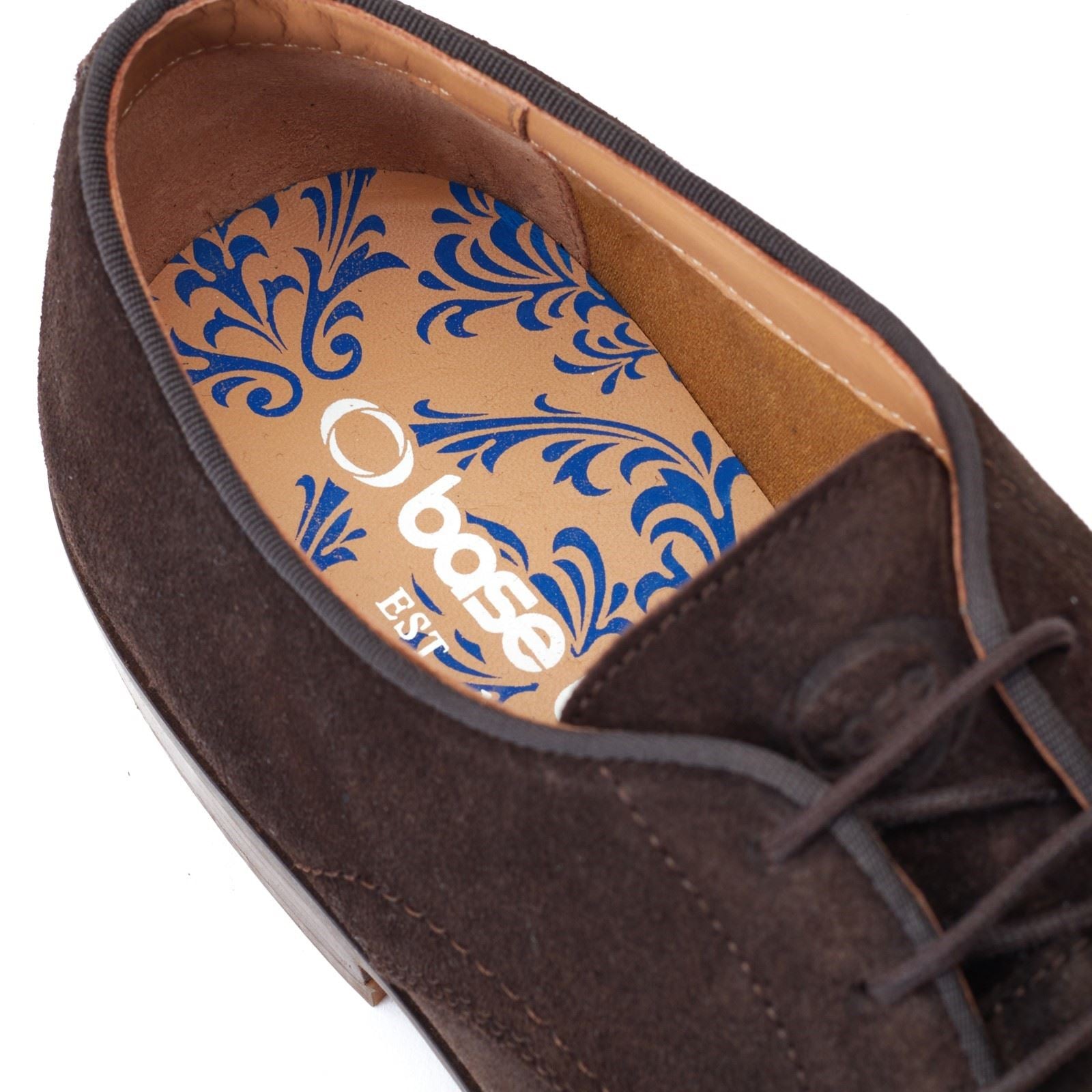 Base London Bronte Chaussures Oxford Marron Foncé Pour Hommes En Cuir