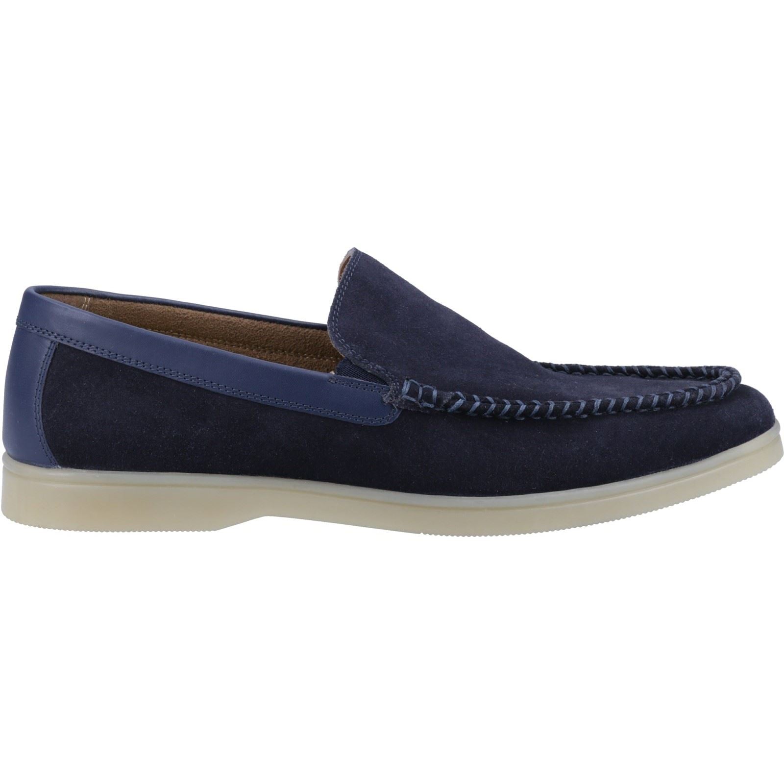 Hush Puppies Leon Chaussures Mocassins Pour Homme En Daim Bleu Marine