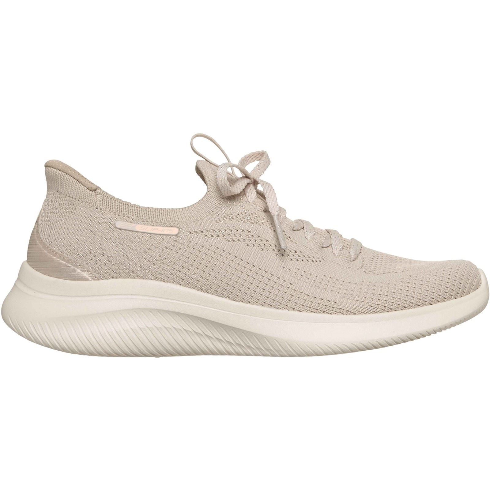 Skechers Ultra Flex 4.0 Baskets Naturelles Pour Femmes En Textile