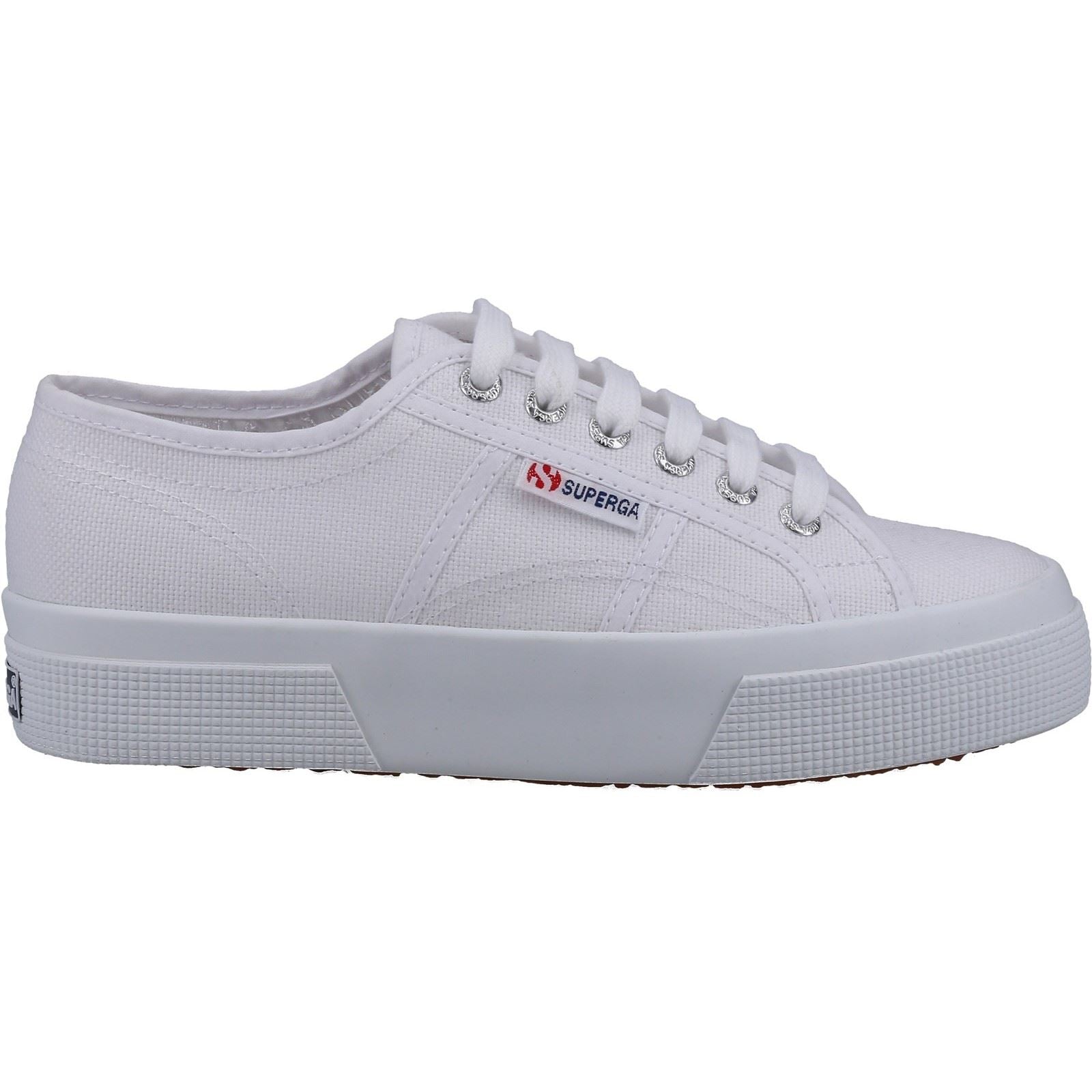 Superga 2740 Platform Baskets Blanches En Coton Pour Femmes