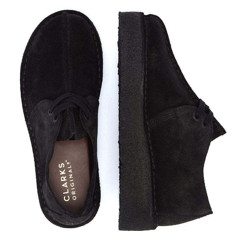 Clarks Chaussures Confort Femme En Daim Noir À Talon Compensé Trek Originals