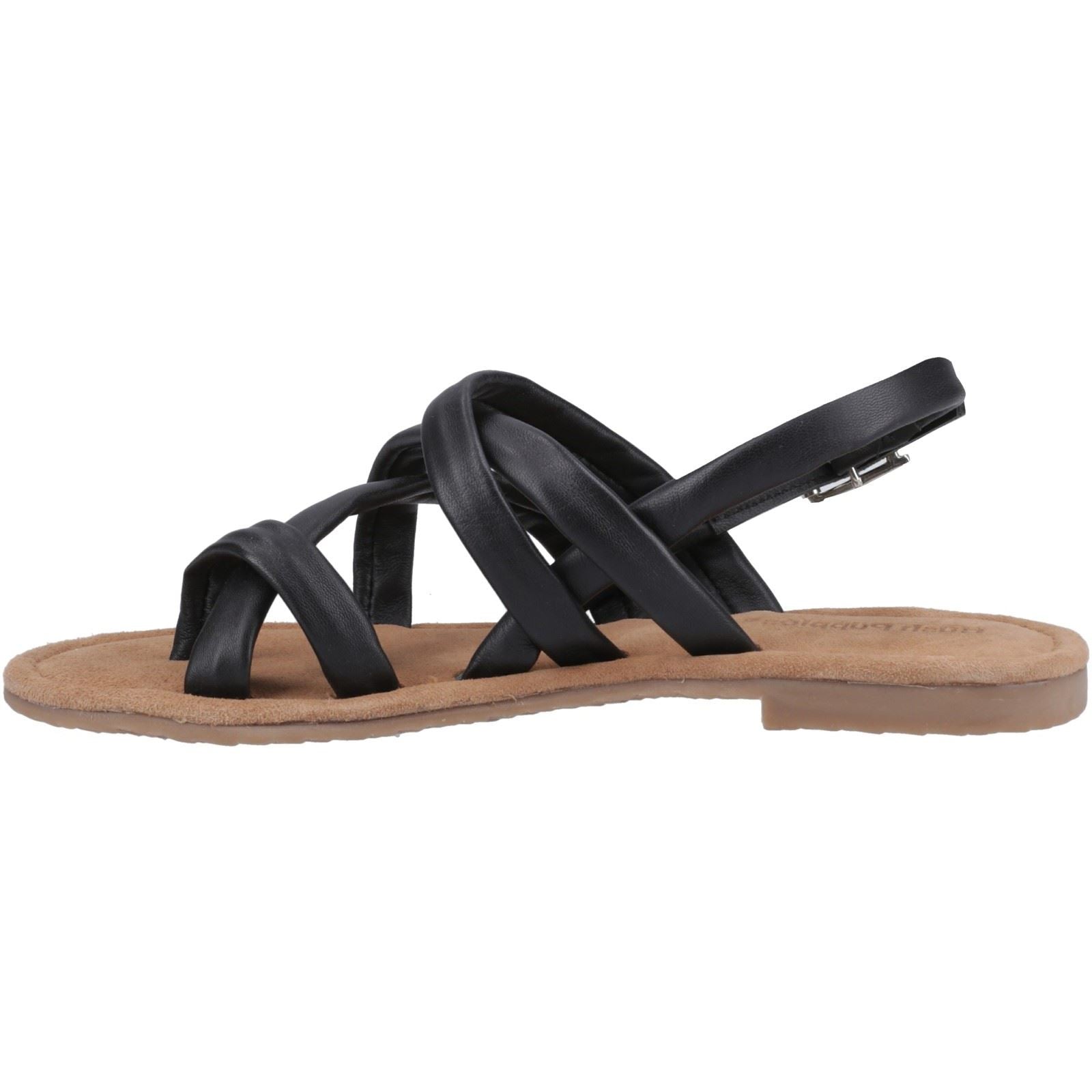 Hush Puppies Hope Sandales Noires Pour Femmes En Cuir